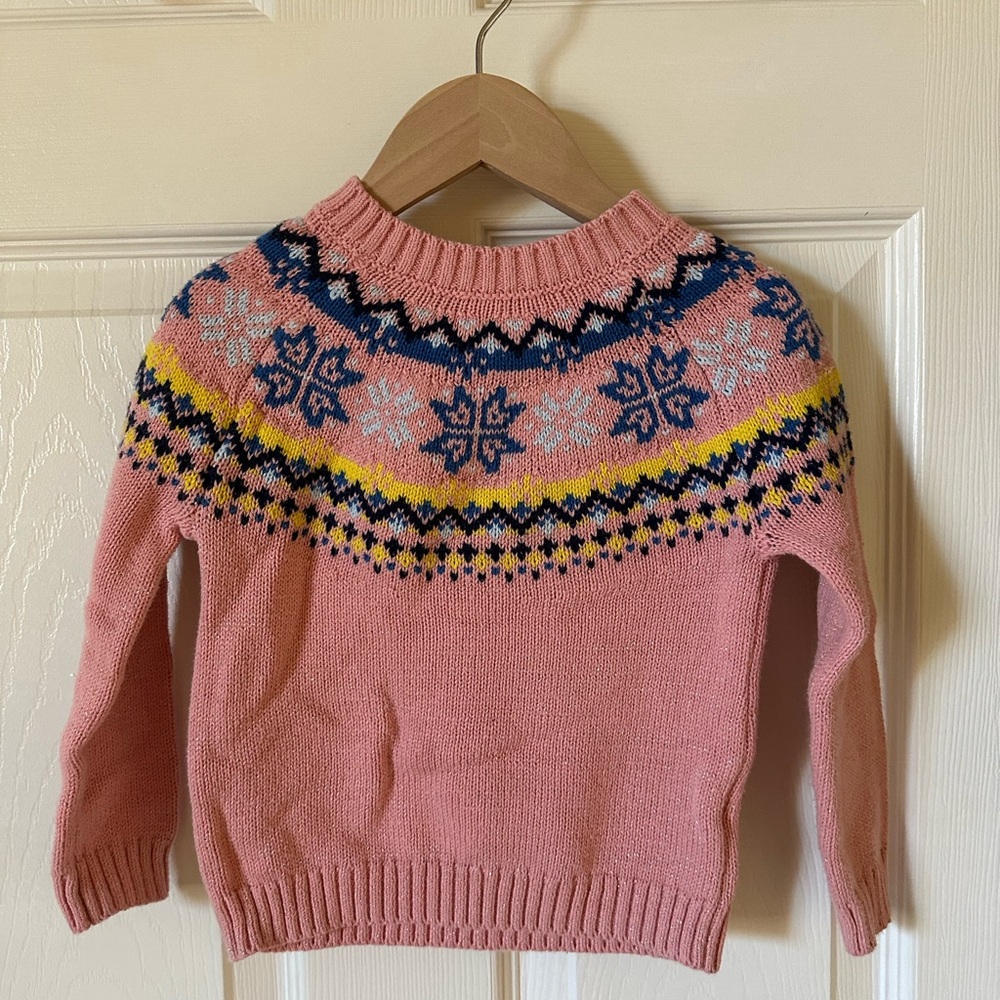 Girls 3T Epic Threads Pink and Shimmer Winter Sweater